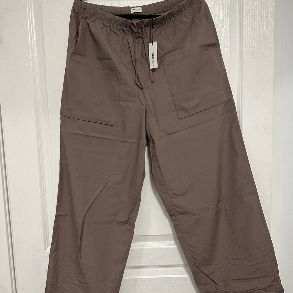 Babaton Wide-Leg Drawstring Pants in Brown Taupe